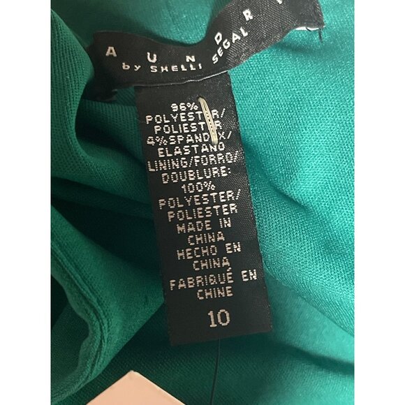 Laundry By Shelli Segal Dress Womens Size 10 Jade Green Sleeveless V-Neck Pocket - Picture 7 of 9